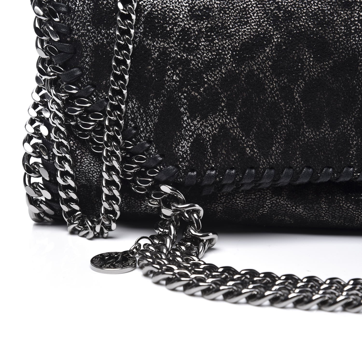Stella McCartney Shaggy Deer Leopard Print Mini Falabella Tote Black 8 of 8