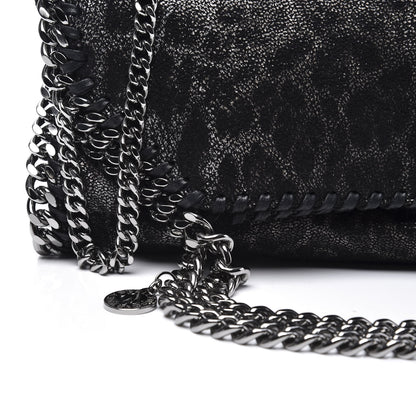 Stella McCartney Shaggy Deer Leopard Print Mini Falabella Tote Black 8 of 8