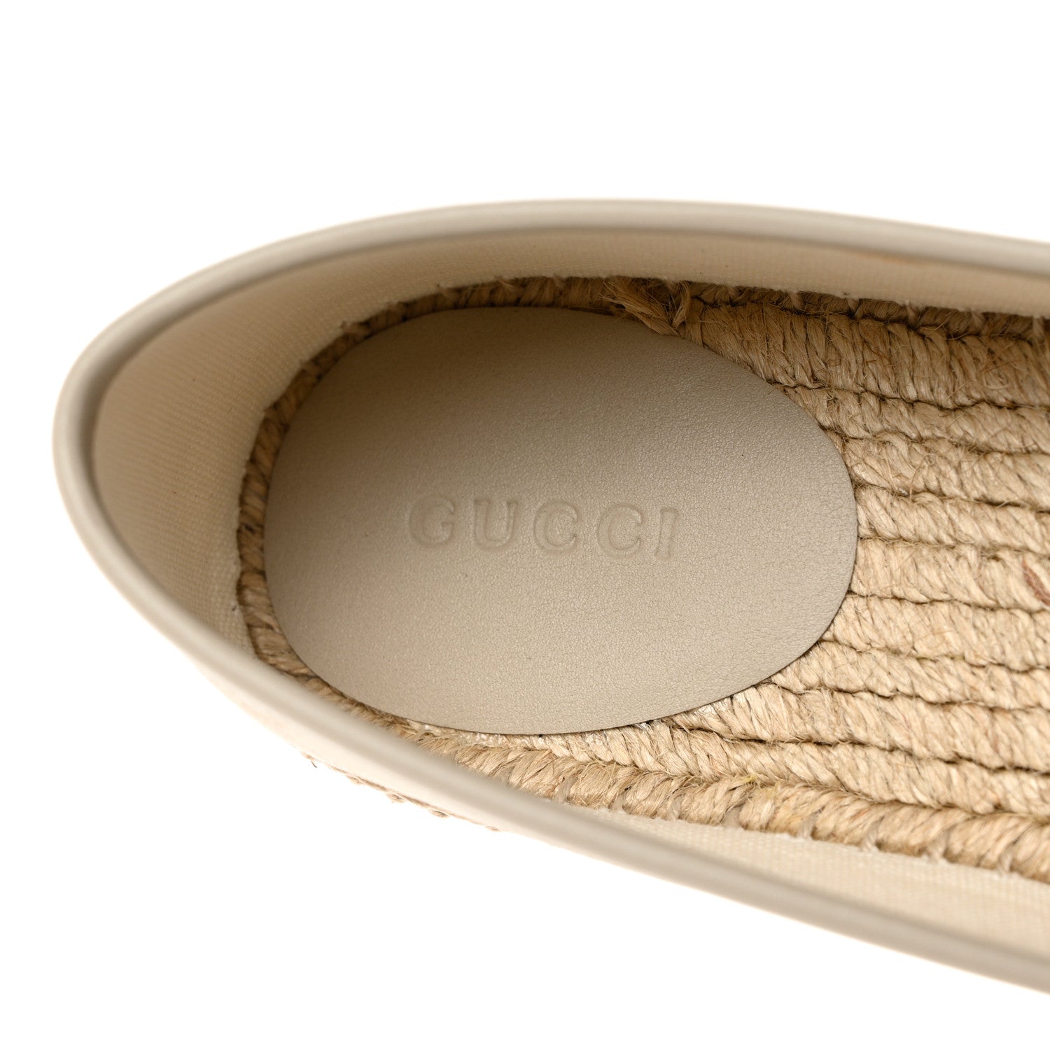 Gucci Washed Cotton Miro Soft Calfskin GG Monogram Espadrilles 36 White Mystic White 7 of 8