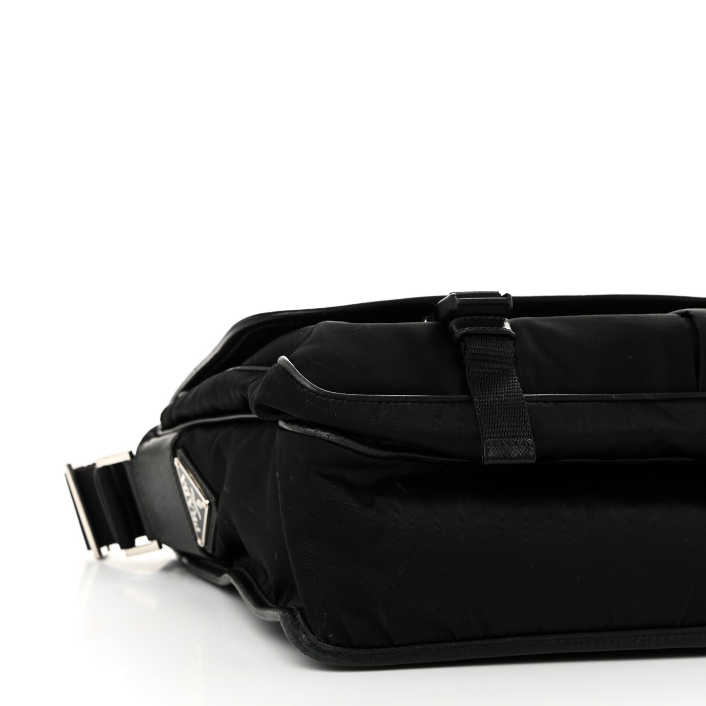 Tessuto Nylon Saffiano Logo Messenger Bag Black
