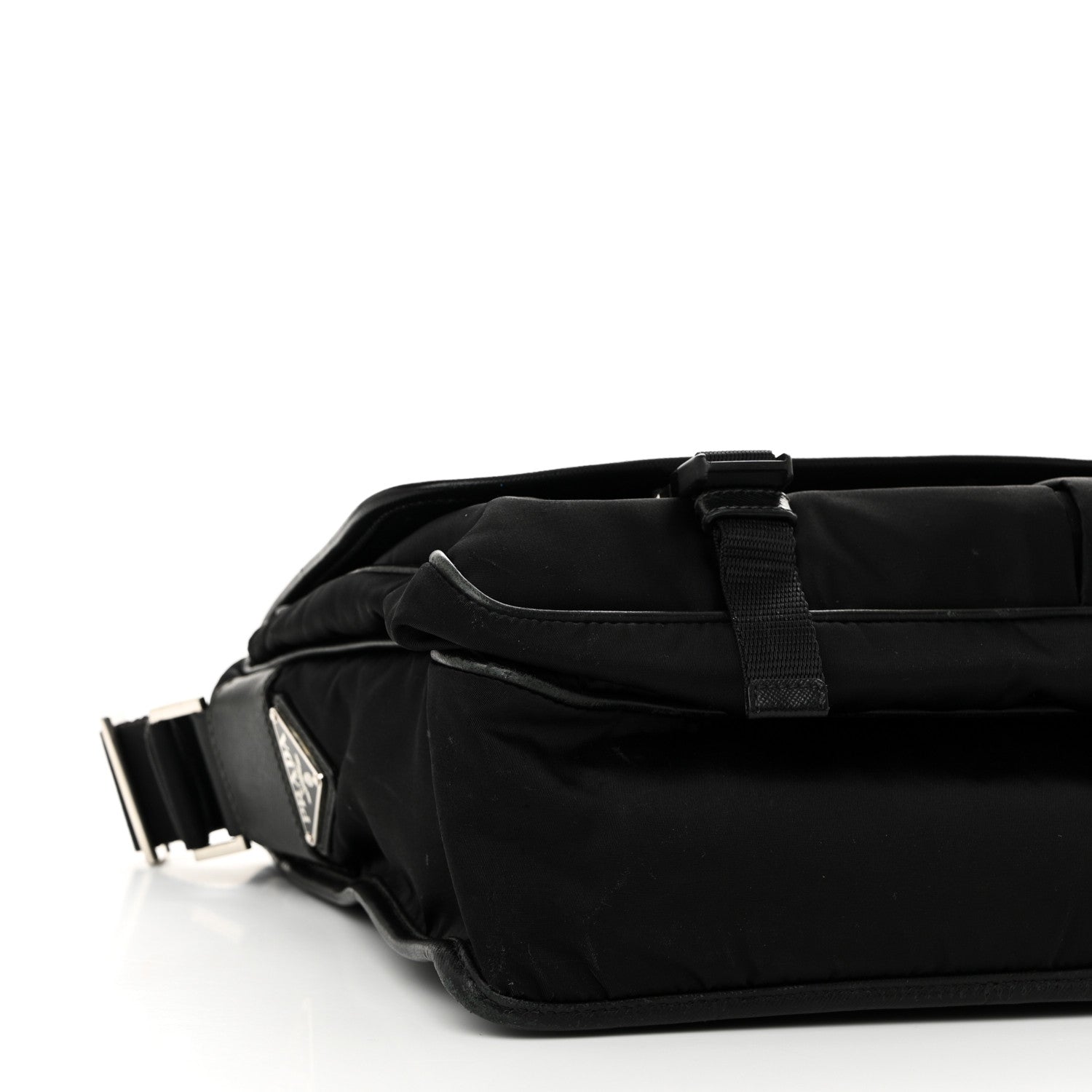 Prada Tessuto Nylon Saffiano Logo Messenger Bag Black 8 of 9