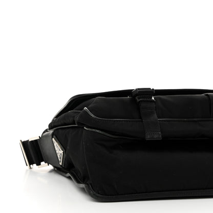 Prada Tessuto Nylon Saffiano Logo Messenger Bag Black 8 of 9