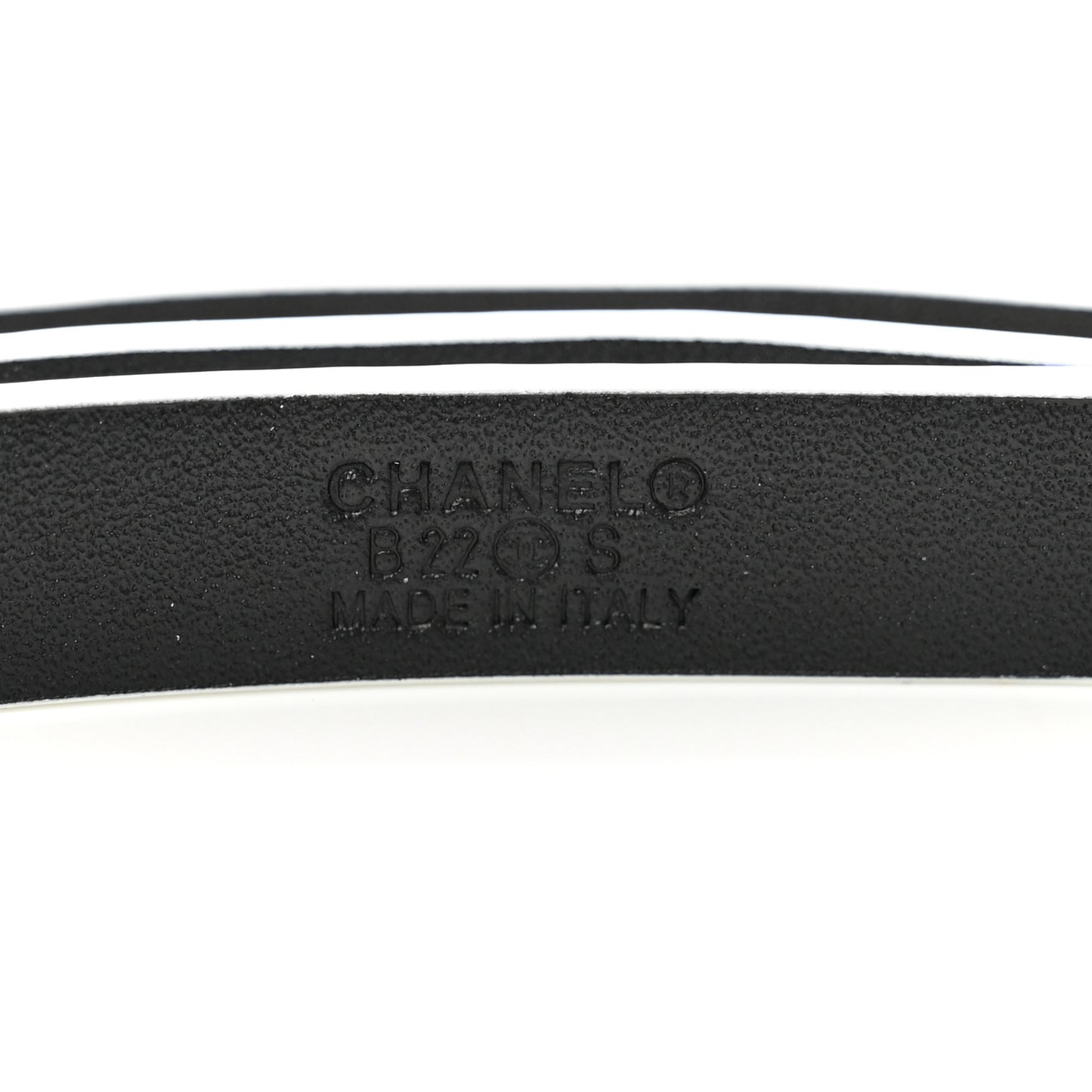 Calfskin Metal CC Chain Belt 80/32 White