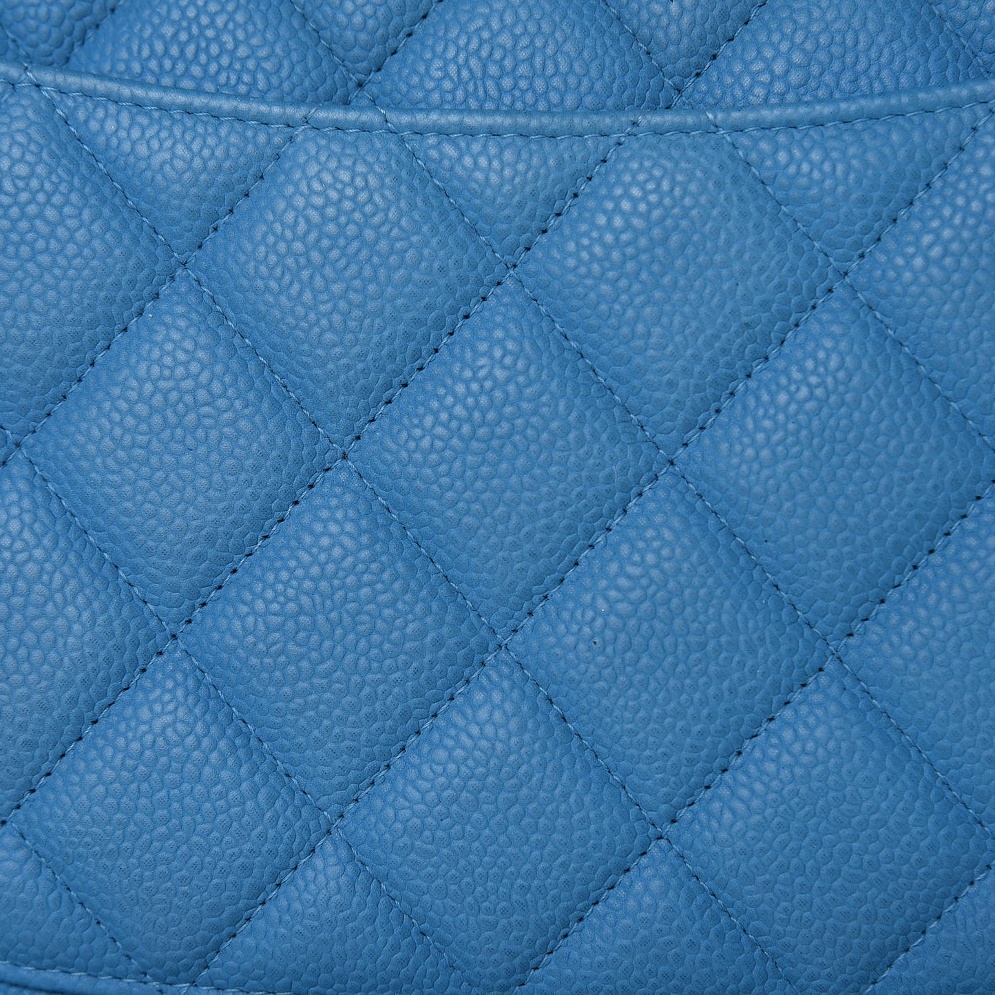 Iridescent Caviar Quilted Jumbo Double Flap Blue