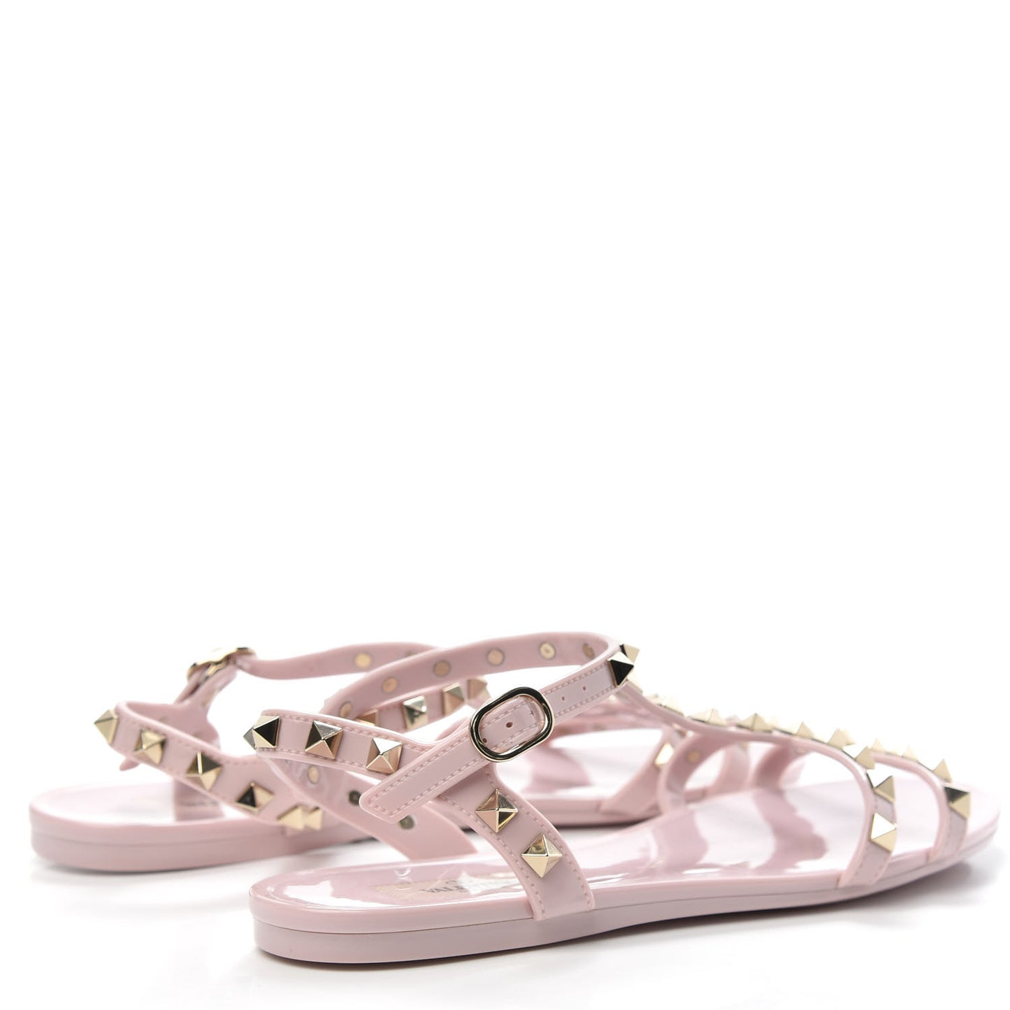 PVC Jelly Rockstud Caged Sandals 37 Water Rose