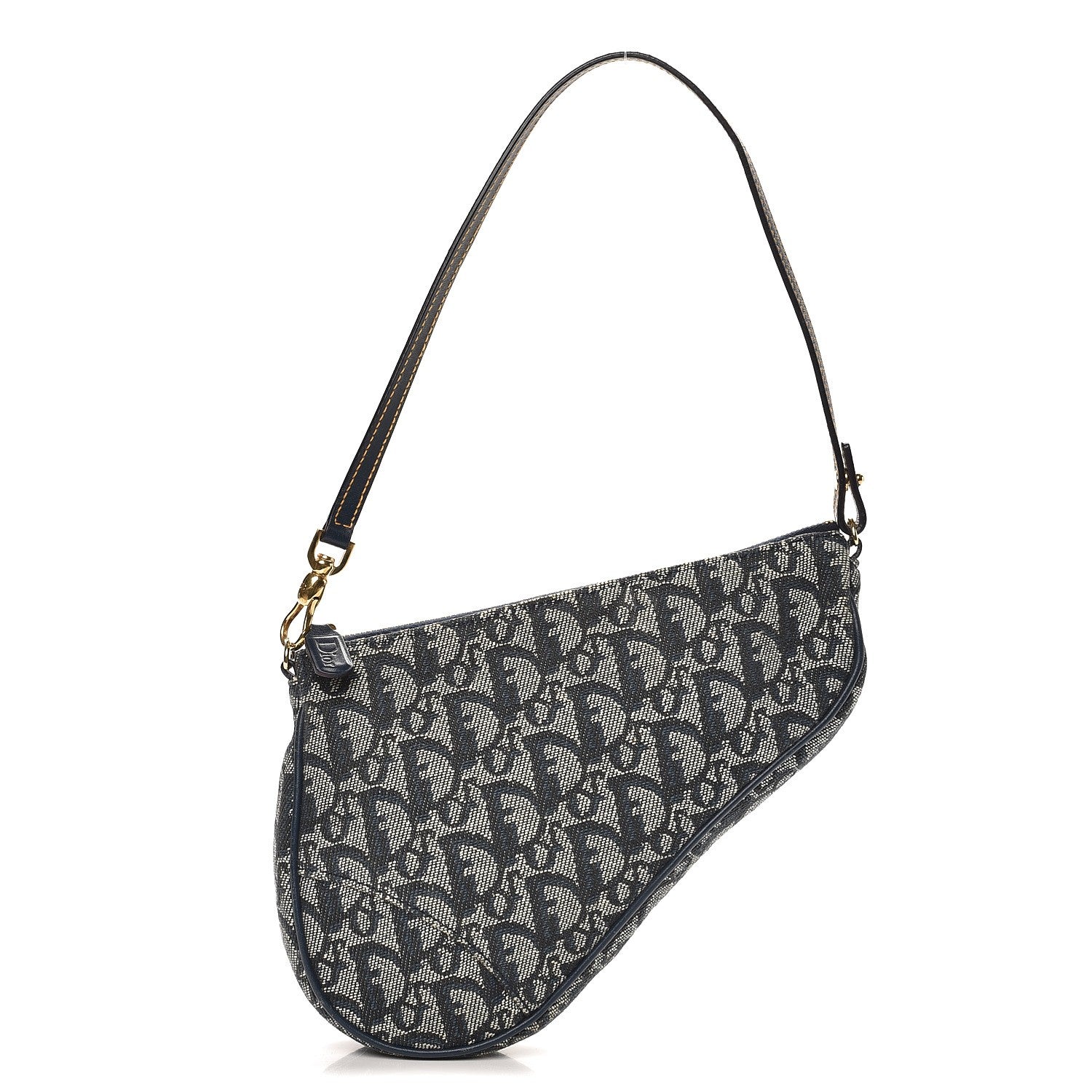Christian Dior Monogram Mini Saddle Pochette Navy 1 of 7