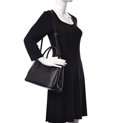Prada Saffiano Small Galleria Double Zip Tote Black 2 of 15