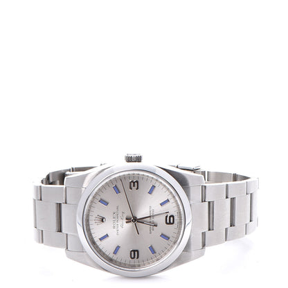 Rolex Stainless Steel 34mm Oyster Perpetual Air-King Watch Blue Index 114200 3 of 8