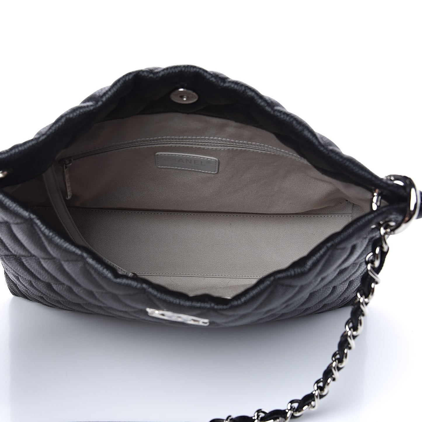 Caviar Quilted Large CC Shopping Tote Black