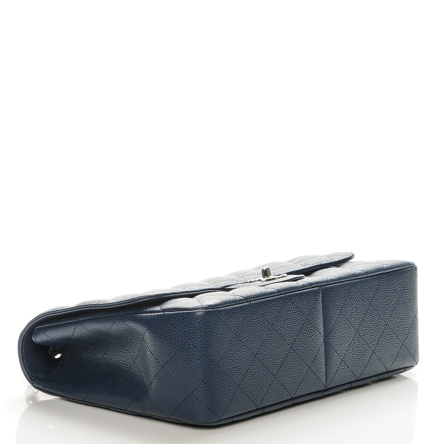 Caviar Jumbo Single Flap Navy Blue