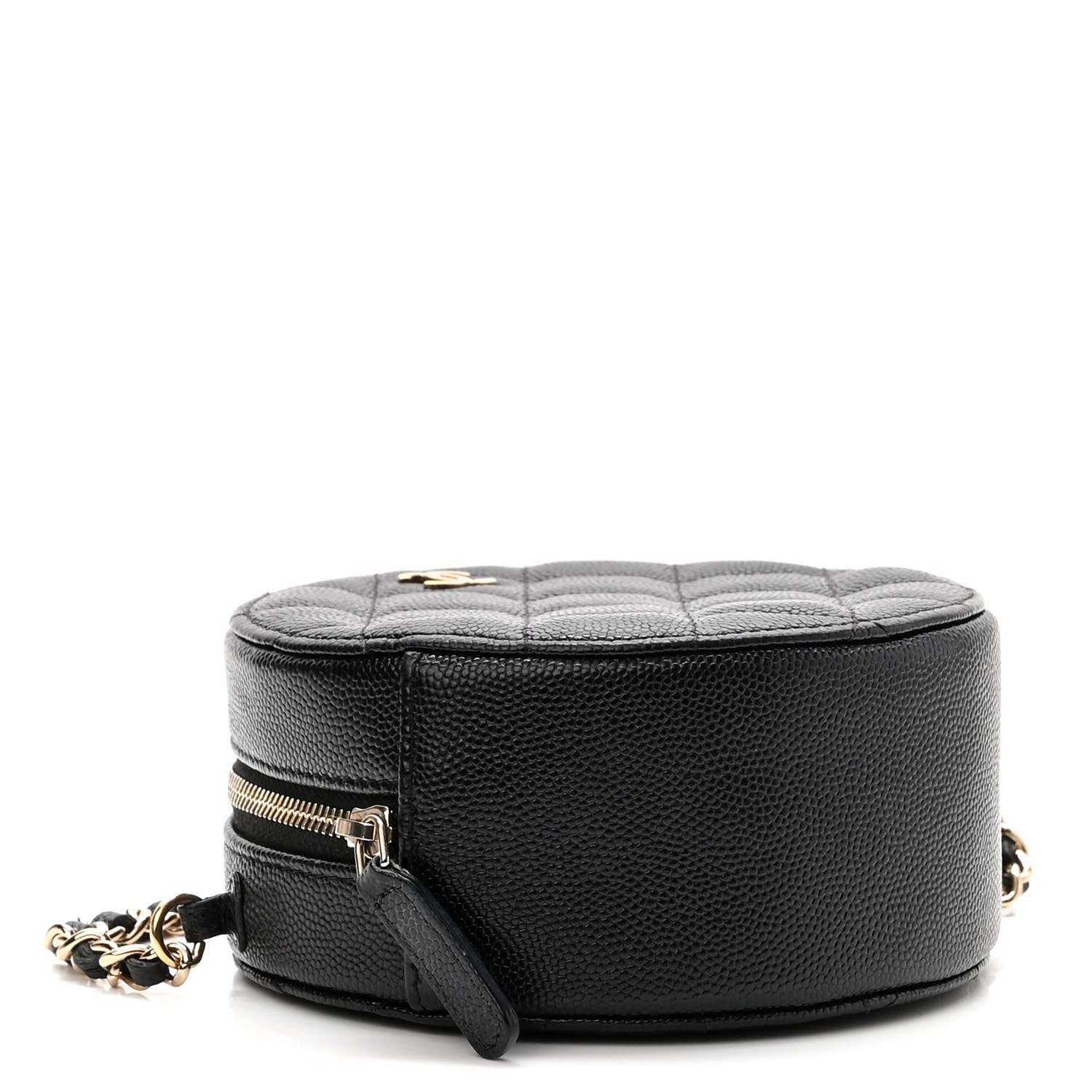 Chanel Caviar Quilted Round Clutch With Chain Black 4 of 10