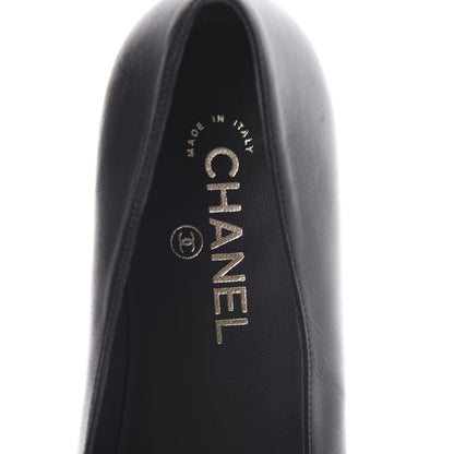 Chanel Lambskin CC Ballerina Flats 39 Black Beige 10 of 15