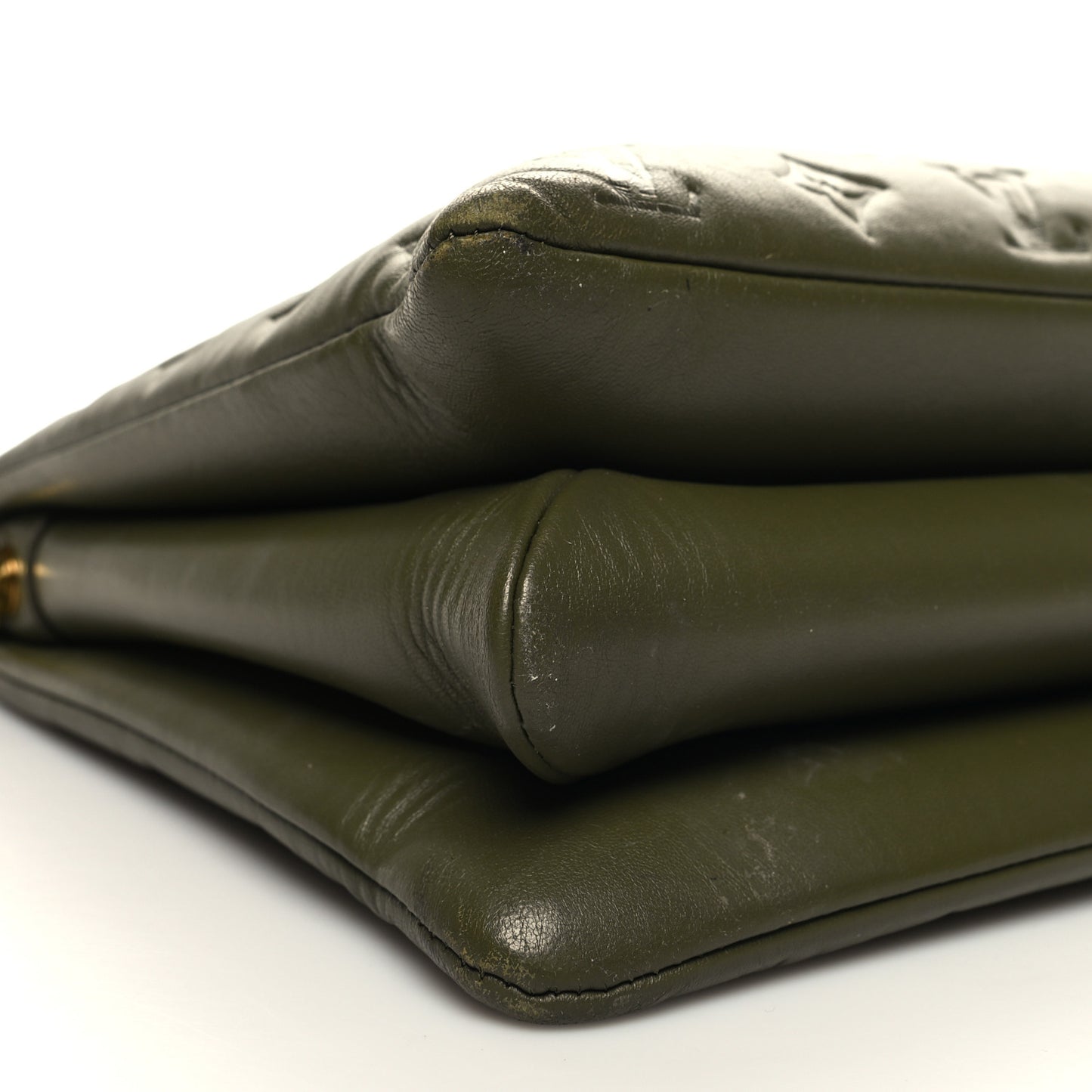 Lambskin Embossed Monogram Coussin MM Khaki