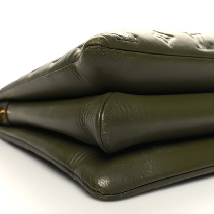Louis Vuitton Lambskin Embossed Monogram Coussin MM Khaki 10 of 12