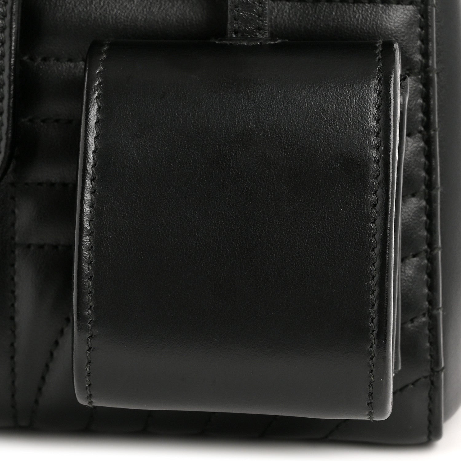 Prada Soft Calfskin Impunture Diagramme Flap Top Handle Bag Black 15 of 15