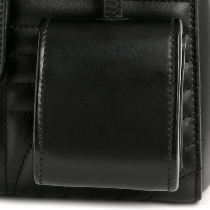Prada Soft Calfskin Impunture Diagramme Flap Top Handle Bag Black 15 of 15
