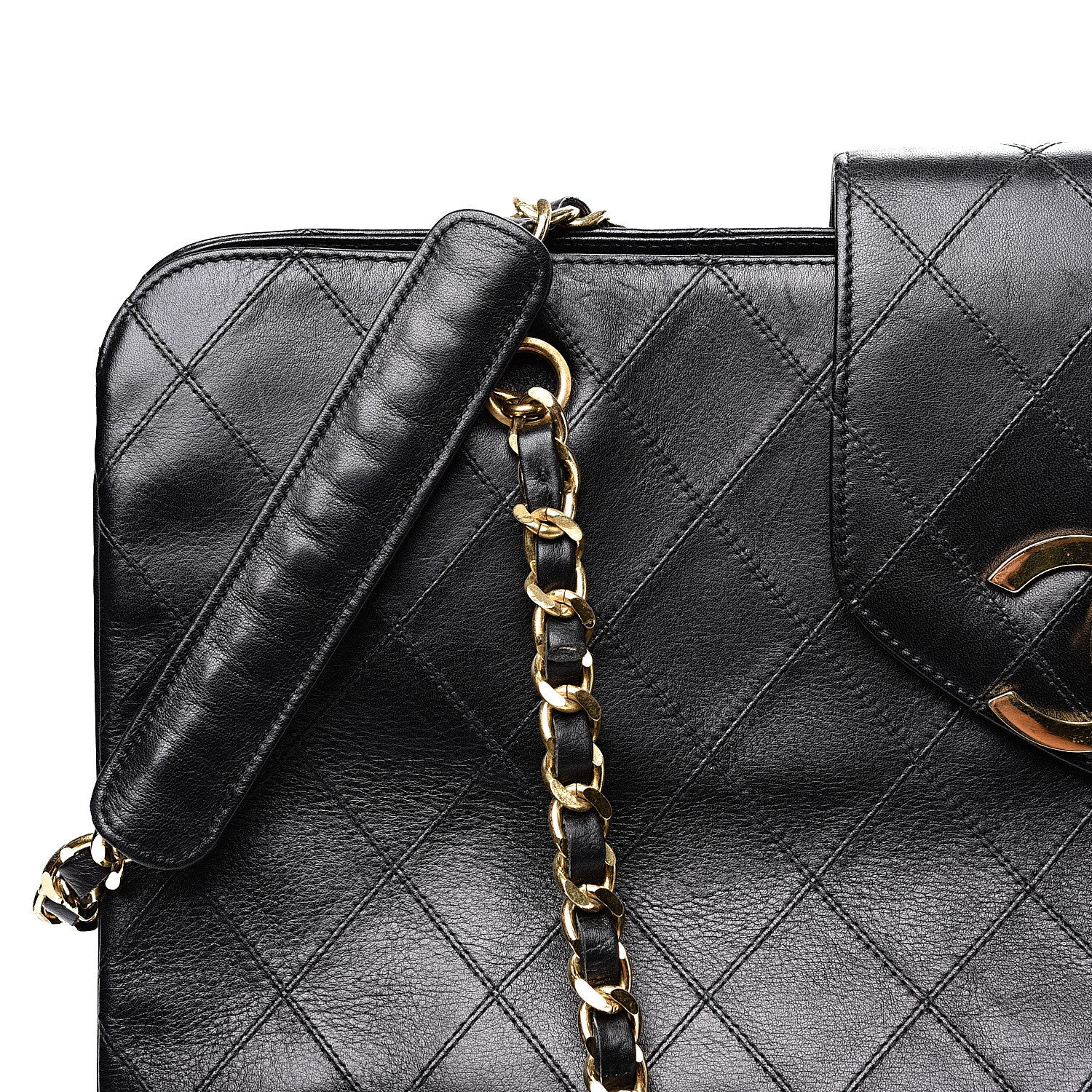 Chanel Calfskin Stitched XL Weekender Black 13 of 14