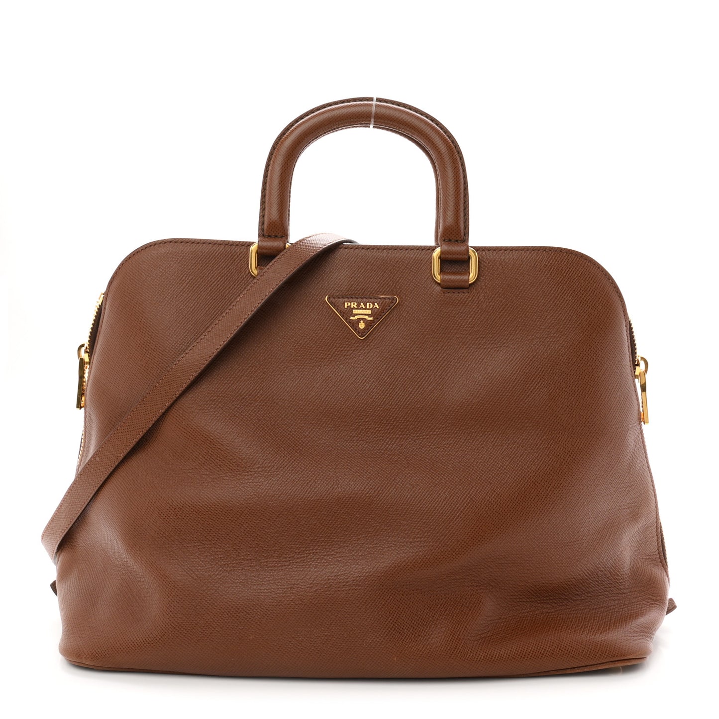 Saffiano Cuir Top Handle Dome Tote Palissandro