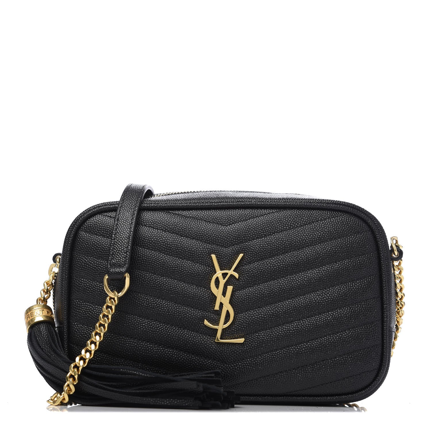Saint Laurent Grain De Poudre Matelasse Monogram Mini Lou Camera Bag Black 1 of 9