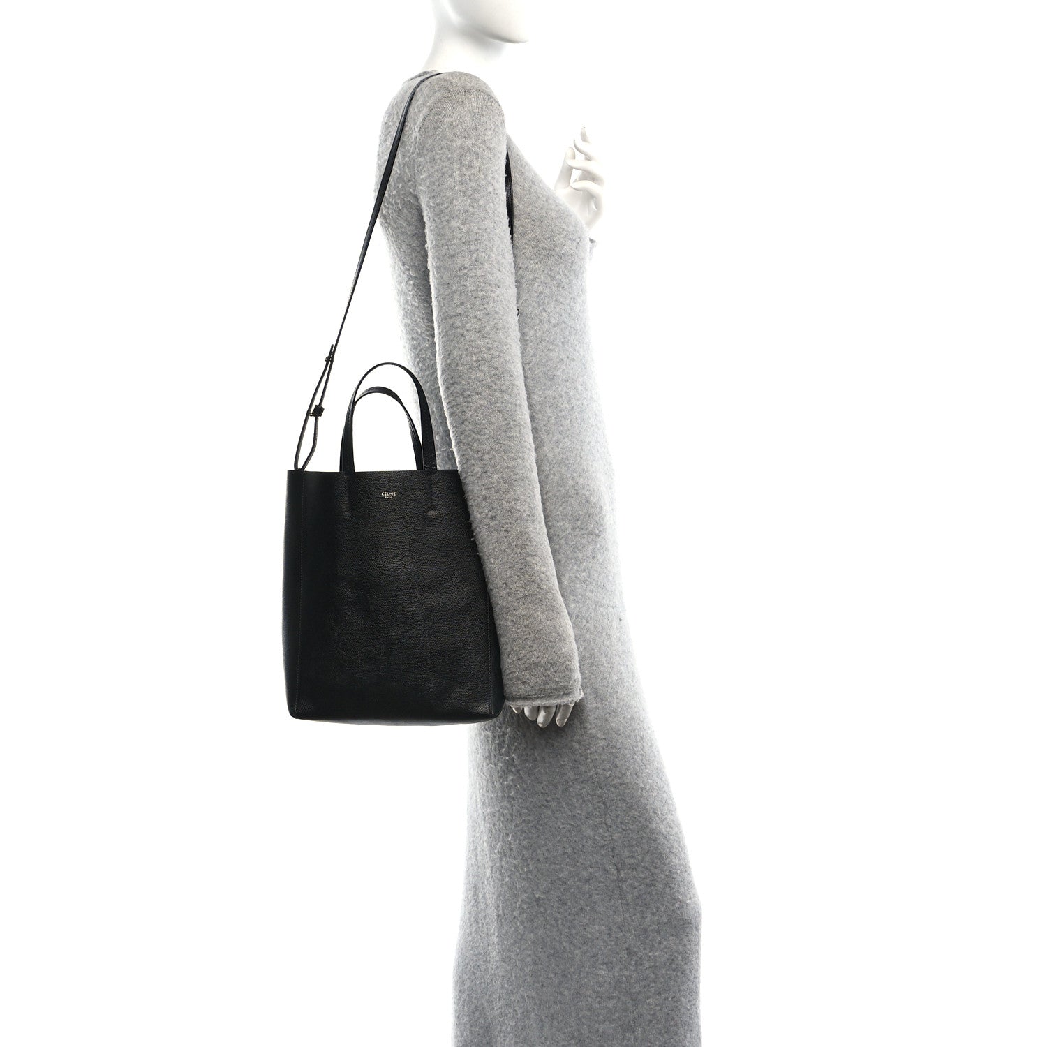 Celine Grained Calfskin Small Vertical Cabas Black 1883252