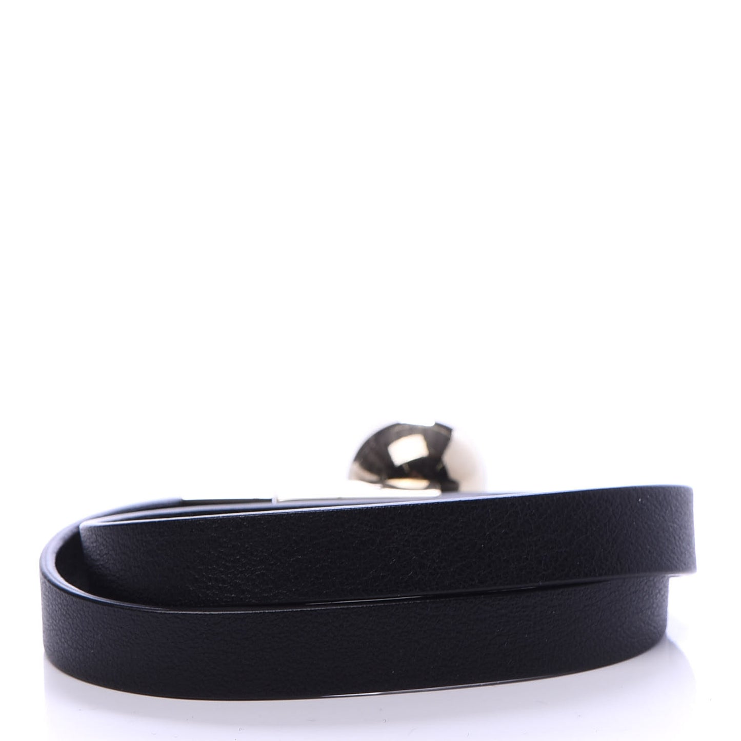 Calfskin Pearl Double Bracelet L Black