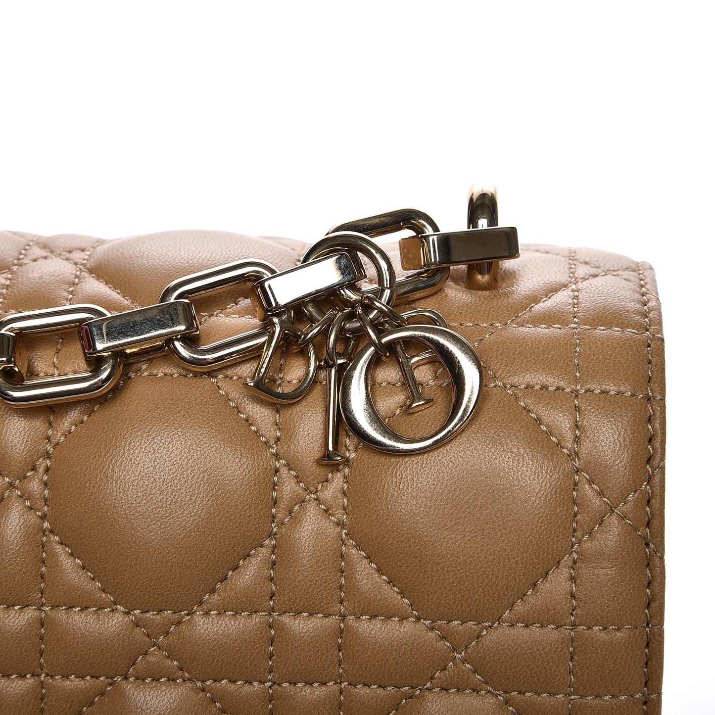Lambskin Cannage Large Miss Dior Flap Beige