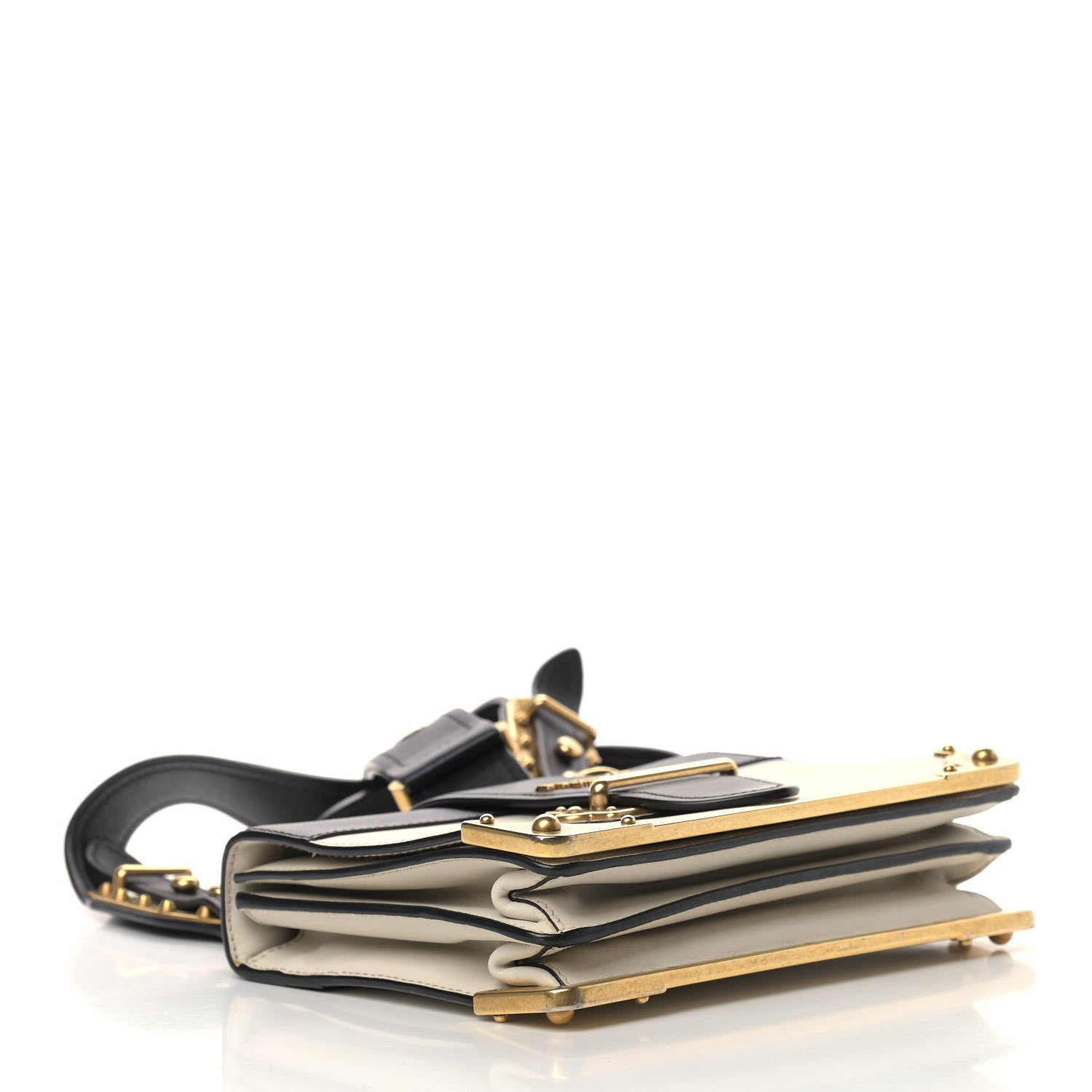 Prada City Calf Saffiano Cahier Bag Talco Black 4 of 10