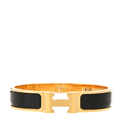 Hermes Enamel Narrow Clic Clac H Bracelet PM Black 1 of 5