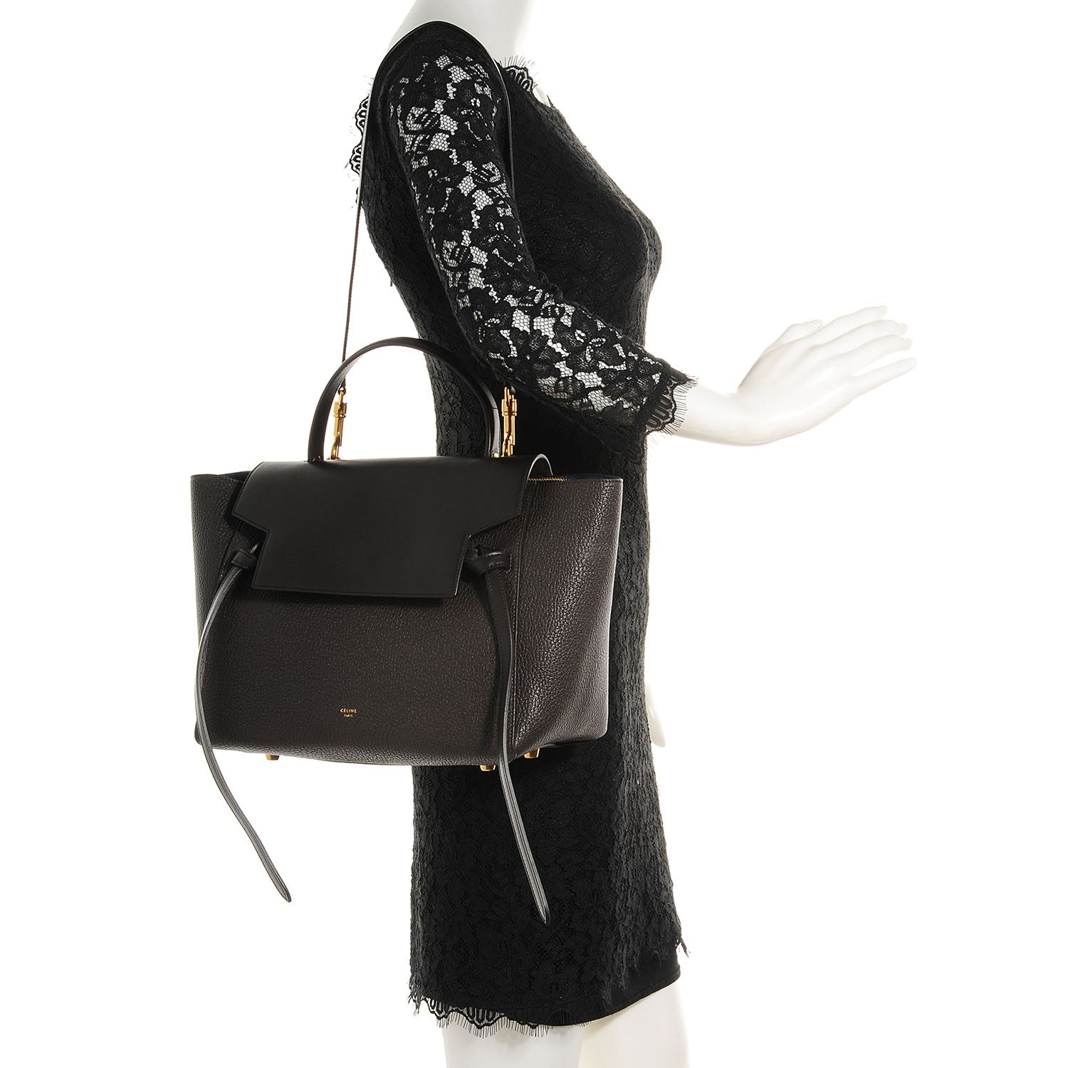 Celine Goatskin Smooth Calfskin Mini Belt Bag Dark Taupe 2 of 9