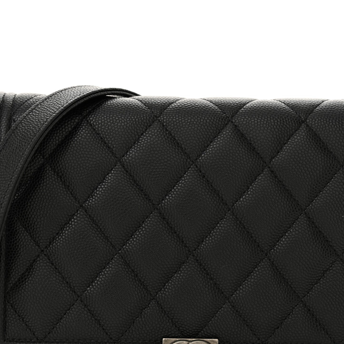 Caviar Quilted Boy Wallet On Chain WOC Black