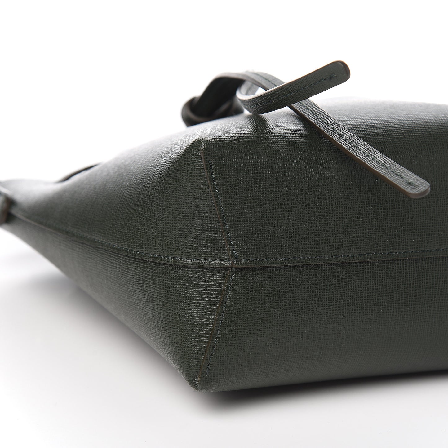 Saffiano Mini Mini Bucket Bag Dark Green