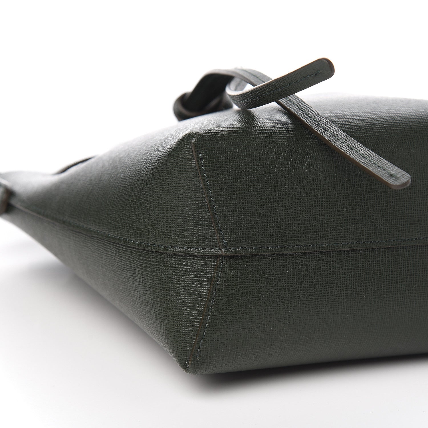 Mansur Gavriel Saffiano Mini Mini Bucket Bag Dark Green 7 of 8