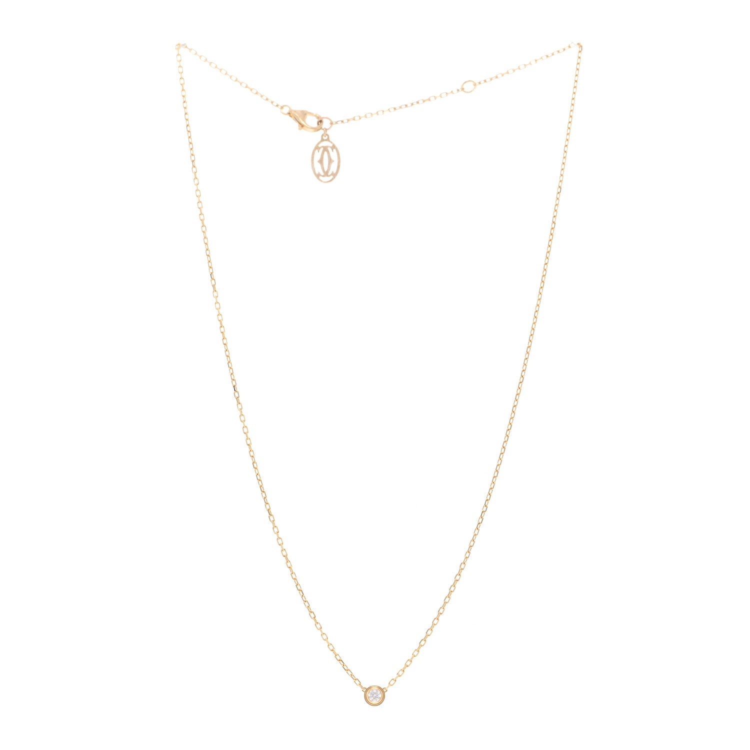 Cartier 18K Yellow Gold Diamond SM D'Amour Pendant Necklace 3 of 5