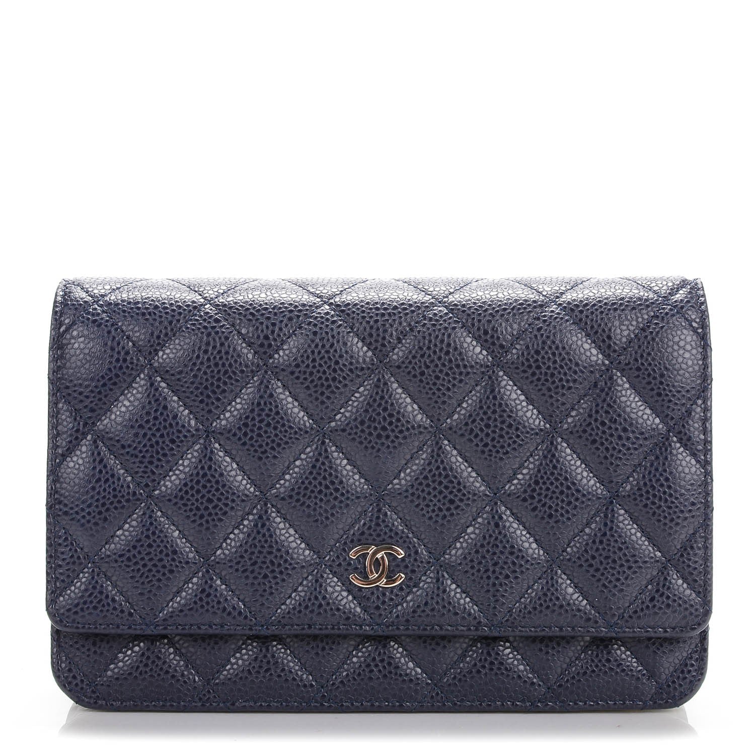 Chanel Caviar Quilted Wallet On Chain WOC Navy 1 of 8