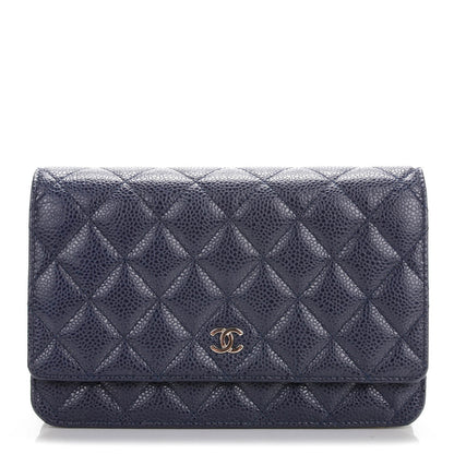 Chanel Caviar Quilted Wallet On Chain WOC Navy 1 of 8