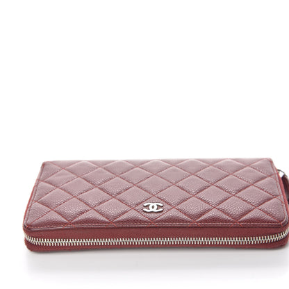 Chanel Caviar Quilted Large Zip Around Organizer Wallet Dark Red 13 of 14