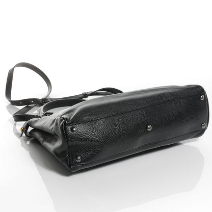 Fendi Goatskin Zucca Medium Peekaboo Iconic Satchel Black Tobacco 4 of 8