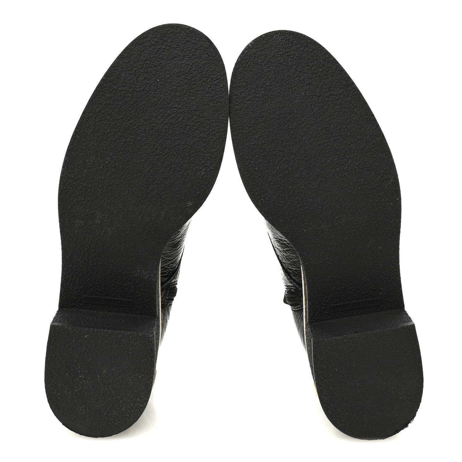 Chanel Shiny Crumpled Lambskin Lace Up Combat Boots 37 Black 6 of 9