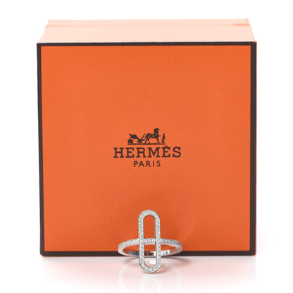 Hermes 18K White Gold Diamond Ever Chaine d'Ancre Ring 51 5.75 8 of 8