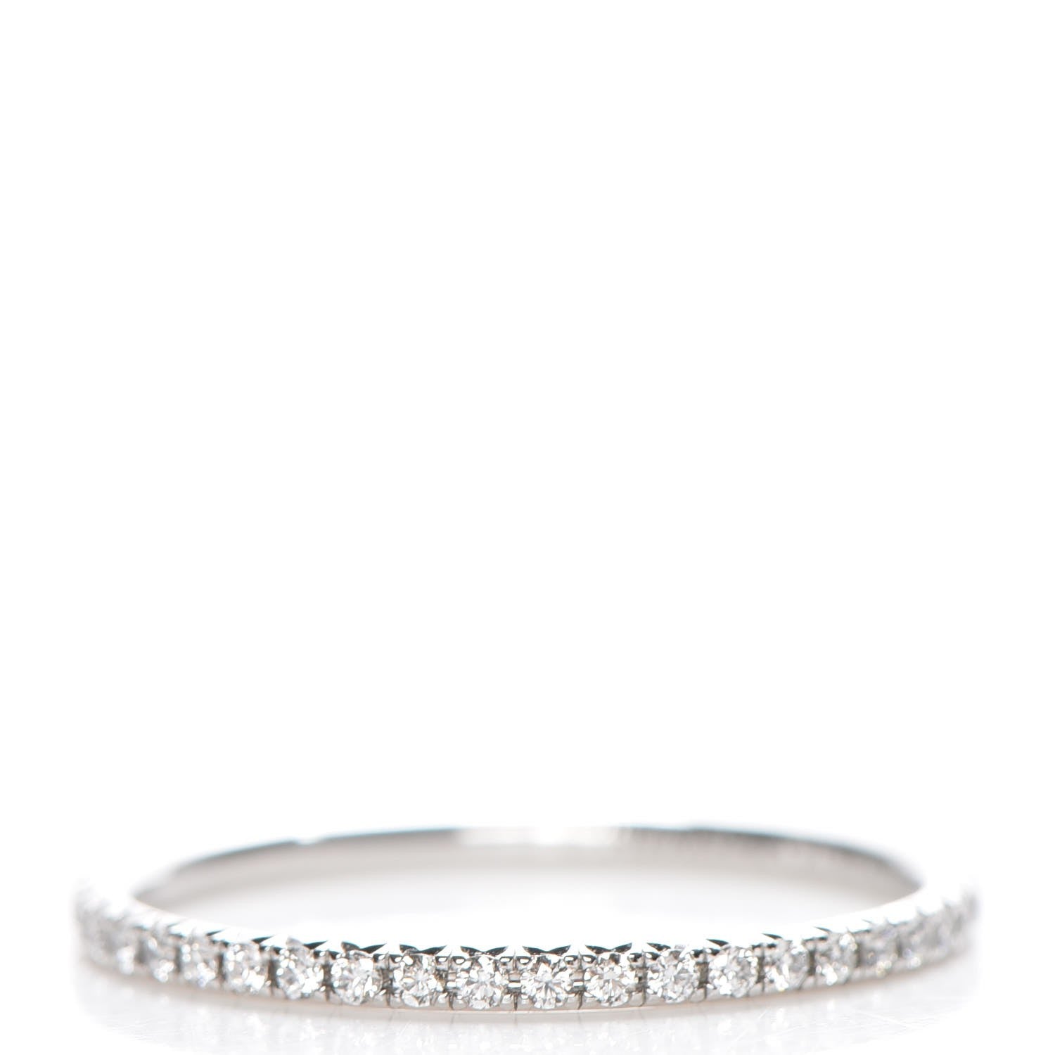 Tiffany 18K White Gold Diamond Metro Ring 7.5 1 of 6