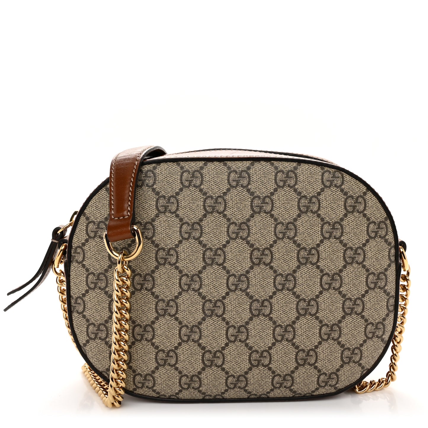 GG Supreme Monogram Cuoio Toscano Mini Chain Shoulder Bag Beige Ebony Cuir