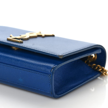 Saint Laurent Grain De Poudre Small Classic Monogram Kate Satchel Royal Blue 8 of 14