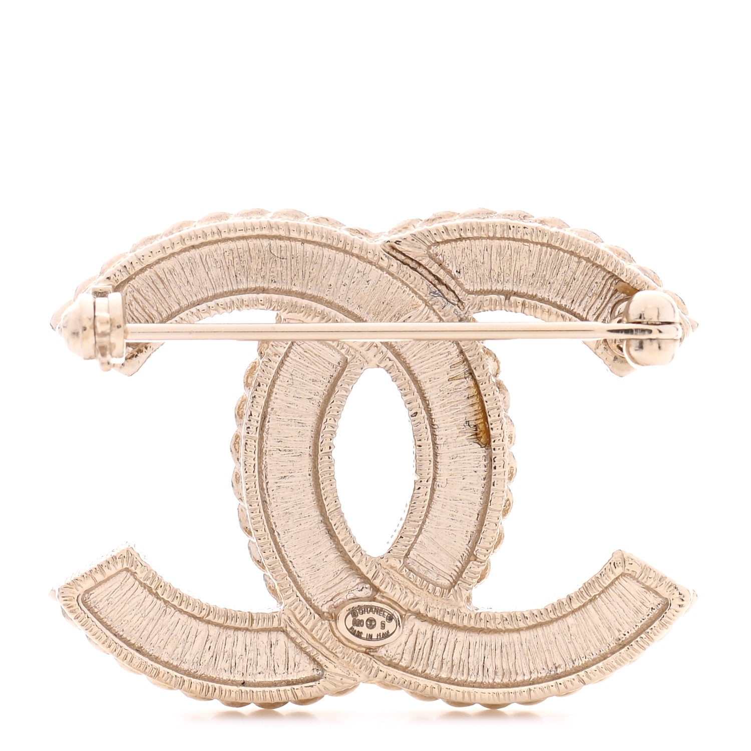 Chanel Pearl Crystal April In Paris CC Brooch Gold 3 of 4