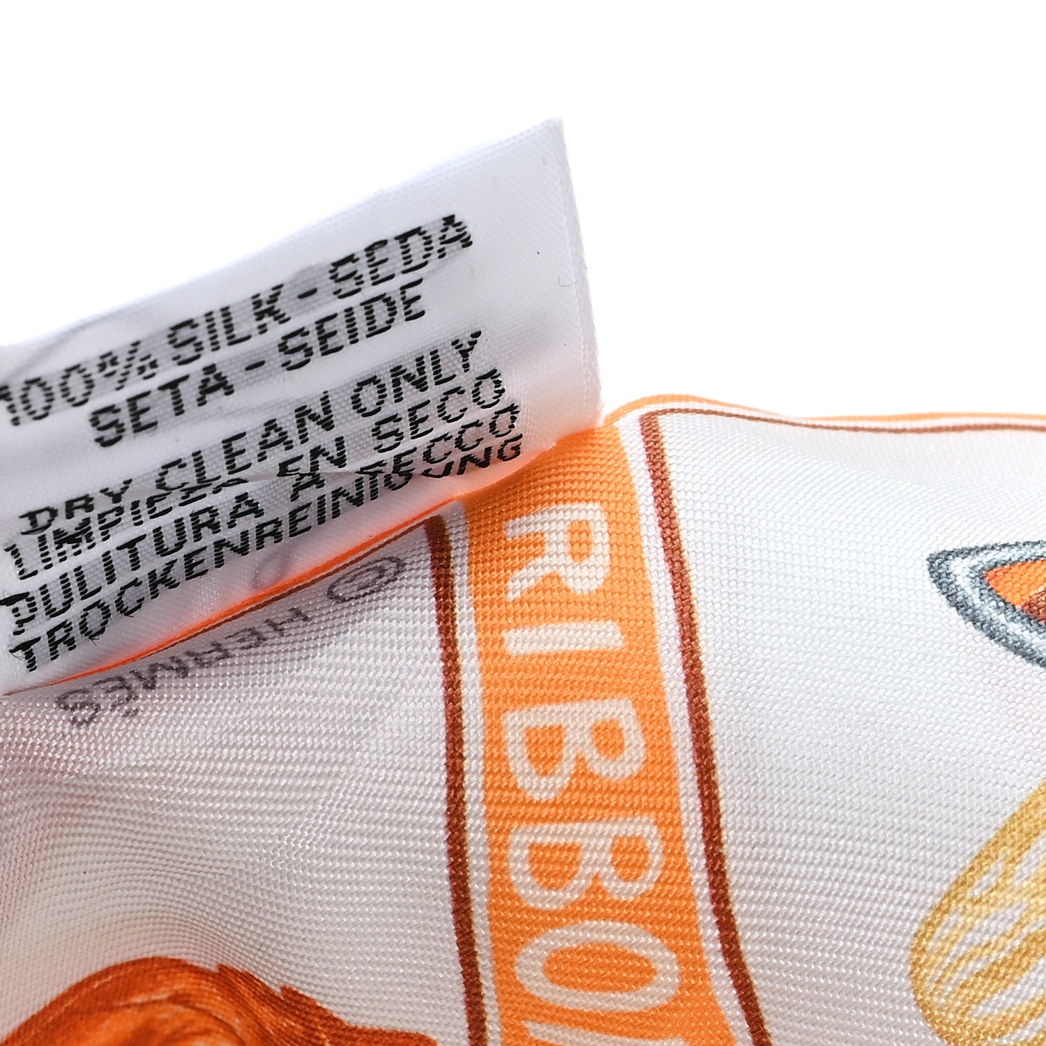 Hermes Silk Funny Ice Cream Twilly Orange Creme Beige 4 of 4