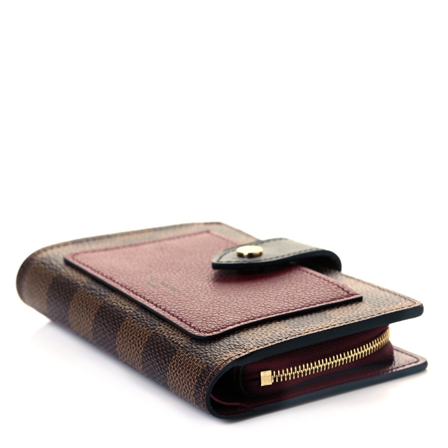 Damier Ebene Juliette Wallet Bordeaux Black