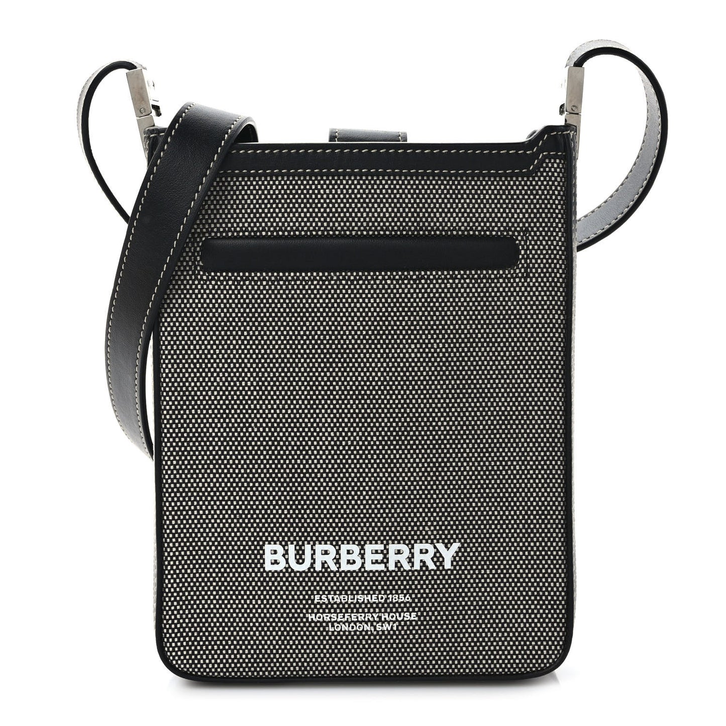 Canvas Horseferry Print Olympia Crossbody Black