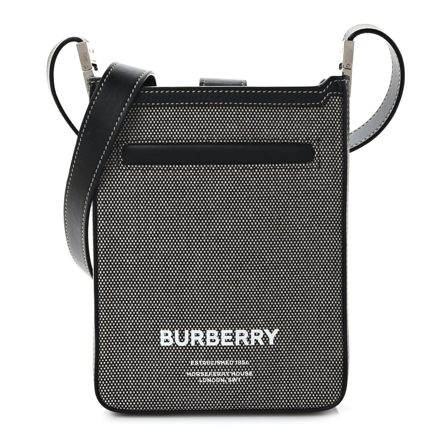 Burberry Canvas Horseferry Print Olympia Crossbody Black 1 of 8