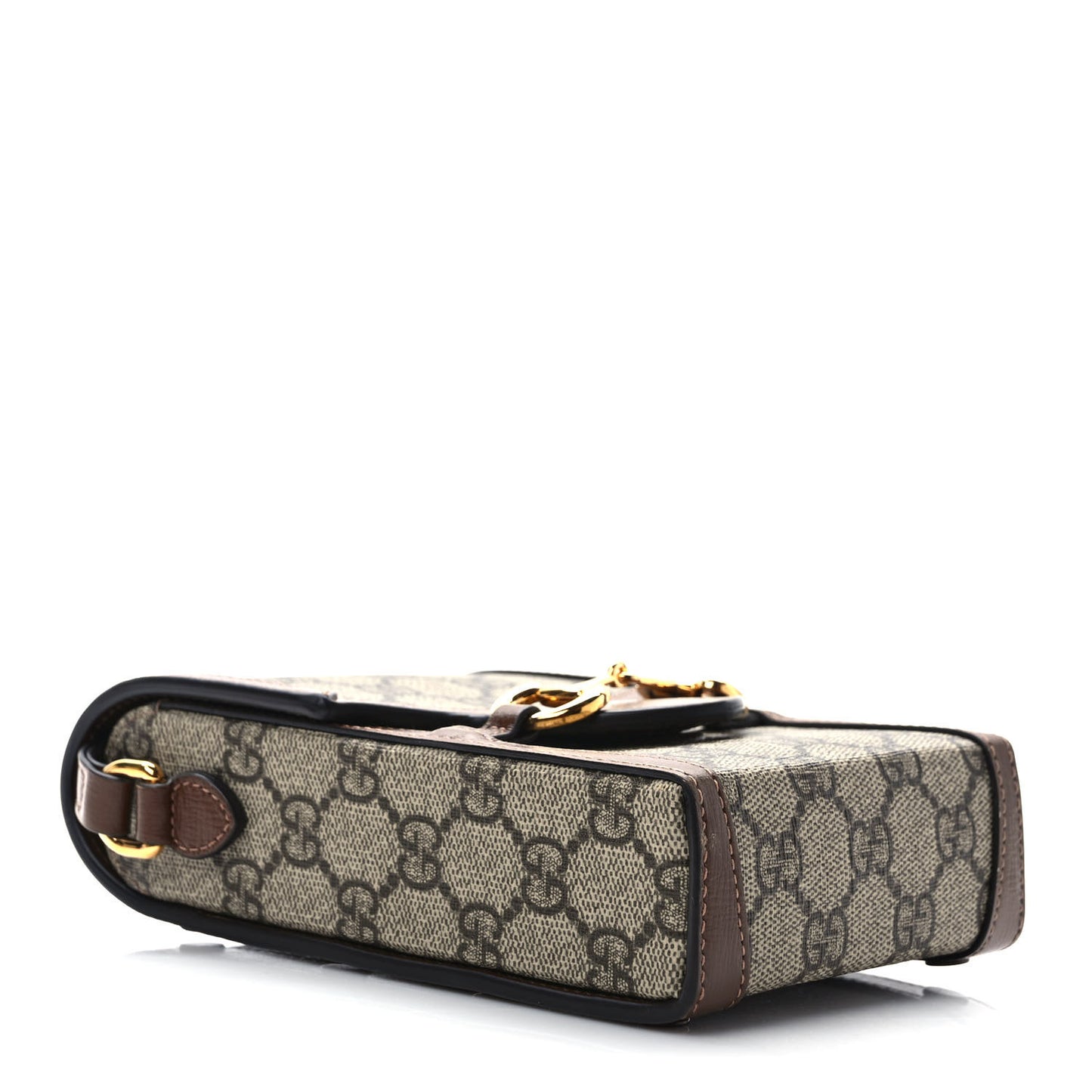 GG Supreme Monogram Mini Horsebit 1955 Crossbody Bag Beige Brown Sugar