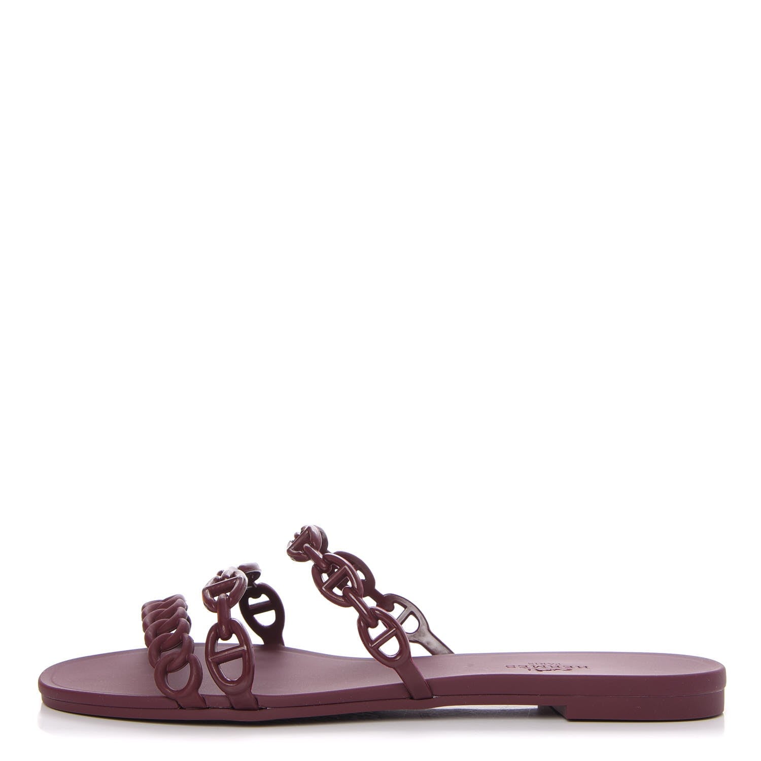 Hermes Rubber Chaine d' Ancre Rivage Sandals 37 Bordeaux 1 of 8