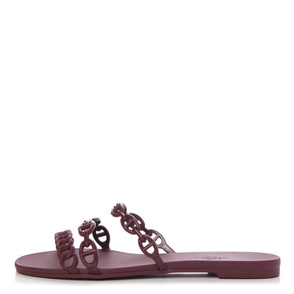 Hermes Rubber Chaine d' Ancre Rivage Sandals 37 Bordeaux 1 of 8